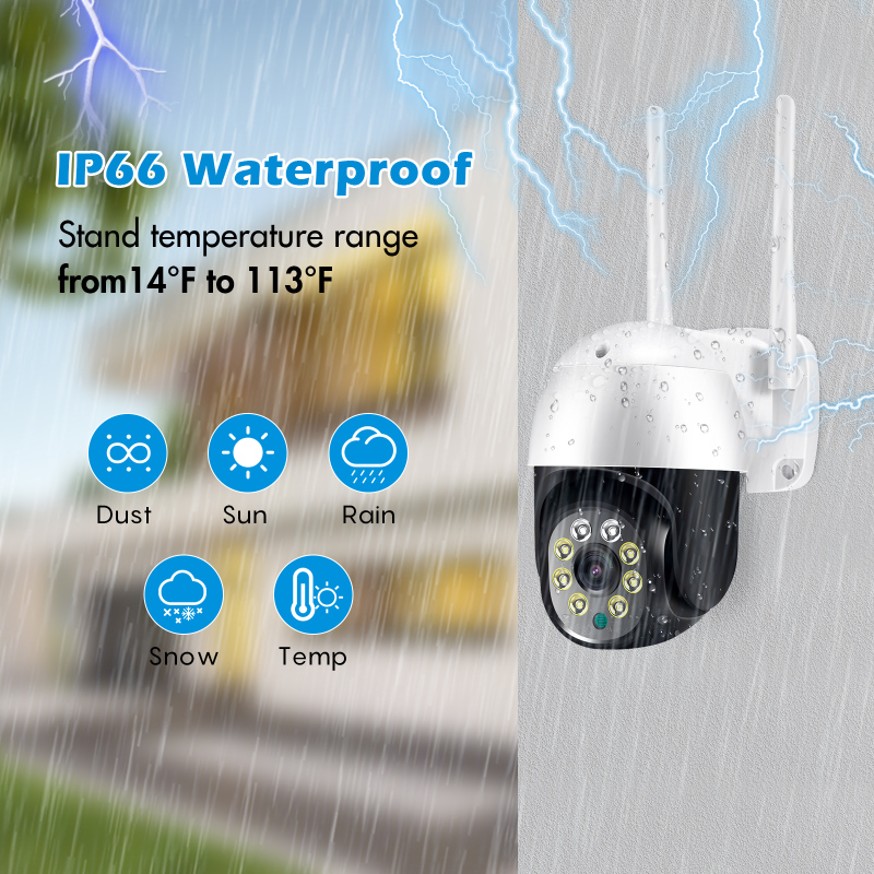 2MP HD IP66 WATERPROOF MOTION DETECTION WIFI IP CAMERA PTZ OUTDOOR CAMERA