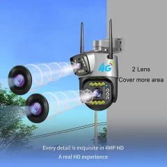 New Wireless Auto Human Motion Tracking 4G CCTV Camera 3.5Inch 2MP 4MP V380 Pro Wireless IP Security Dual Lens PTZ Camera