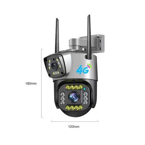 New Wireless Auto Human Motion Tracking 4G CCTV Camera 3.5Inch 2MP 4MP V380 Pro Wireless IP Security Dual Lens PTZ Camera