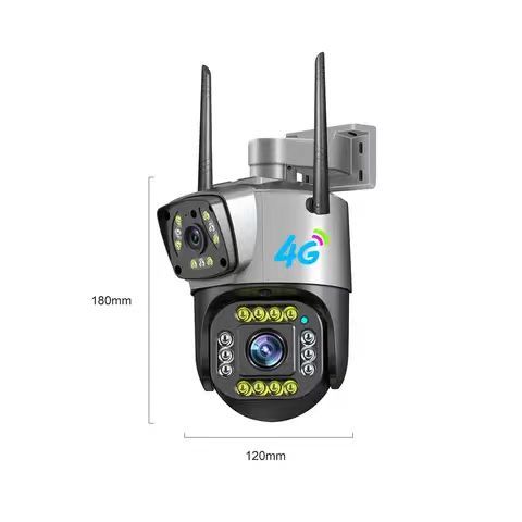 New Wireless Auto Human Motion Tracking 4G CCTV Camera 3.5Inch 2MP 4MP V380 Pro Wireless IP Security Dual Lens PTZ Camera