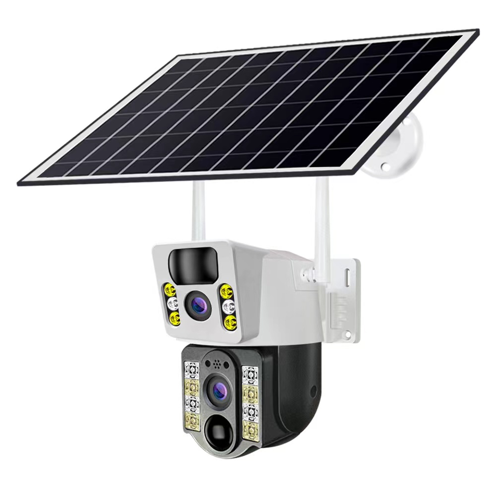 Hot selling V380 outdoor solar panel PIR waterproof wifi 4G cctv dual lens cameras Smart Home Cam Human Detection Protection