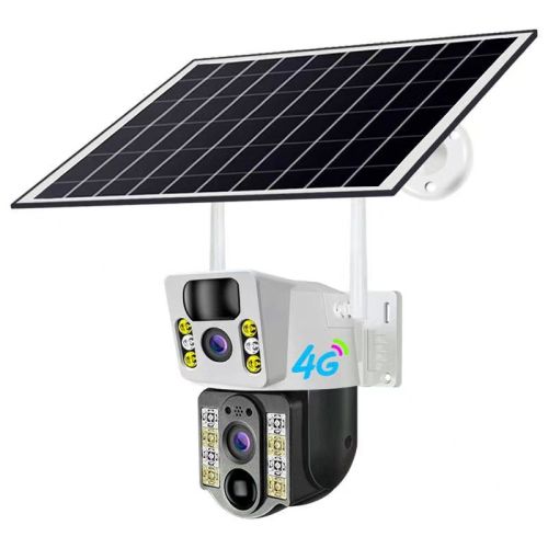 Hot selling V380 outdoor solar panel PIR waterproof wifi 4G cctv dual lens cameras Smart Home Cam Human Detection Protection