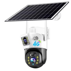 V380 pro Solar Powered Surveillance 4mp Wifi 4G Outdoor Security Camera Double Lens Hd Wireless Ptz Video Surveillance Ip Camer