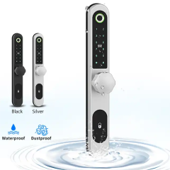 new Keyless Door Sliding Lock Aluminum Sliding Door Lock with Hook and Round Handle for Glass Sliding Door