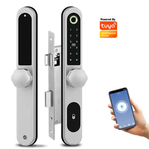 new Keyless Door Sliding Lock Aluminum Sliding Door Lock with Hook and Round Handle for Glass Sliding Door