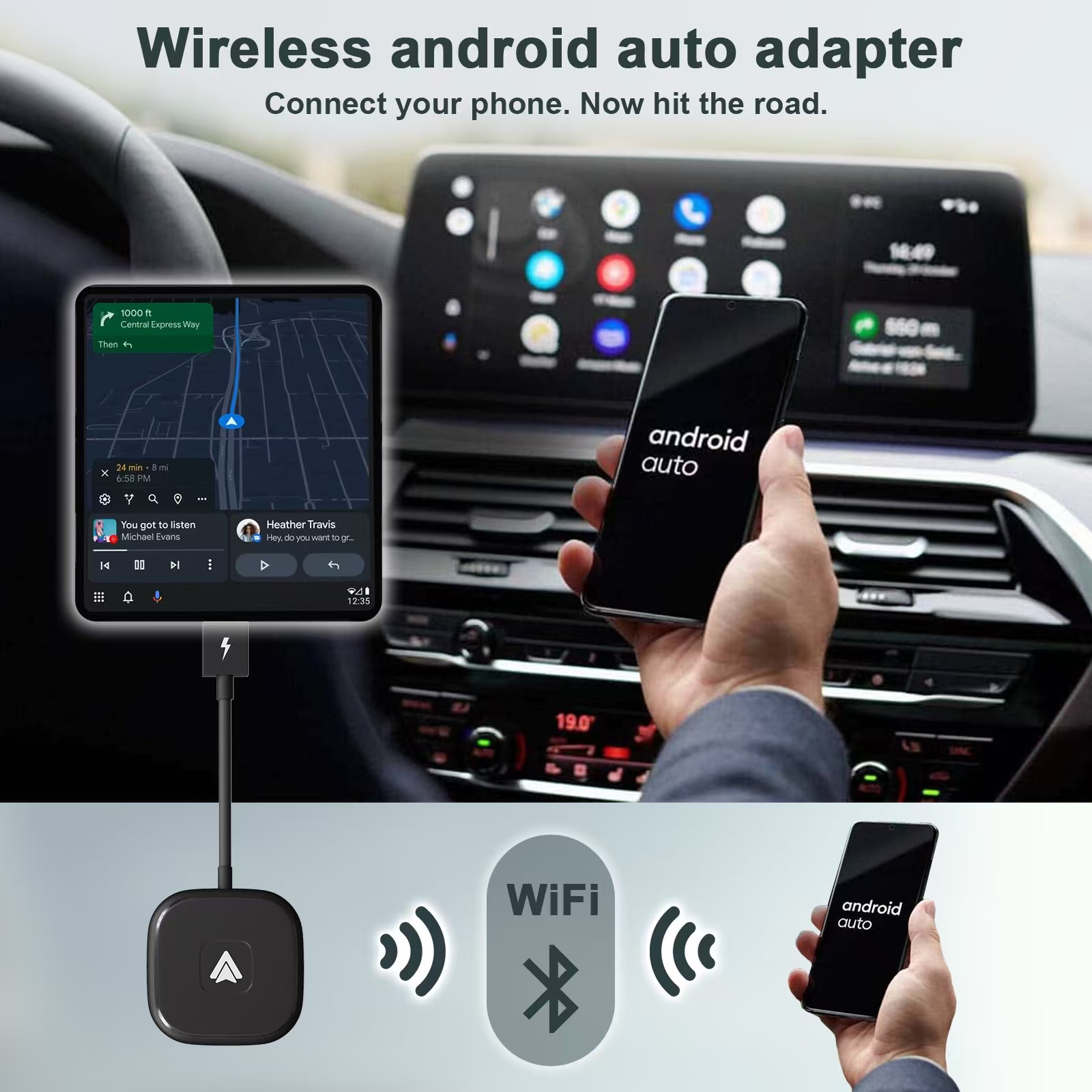Smart Ai Box for USB Car Wireless CarPlay Android Auto Wired from Original Source Factory mobile map mobile music voice control