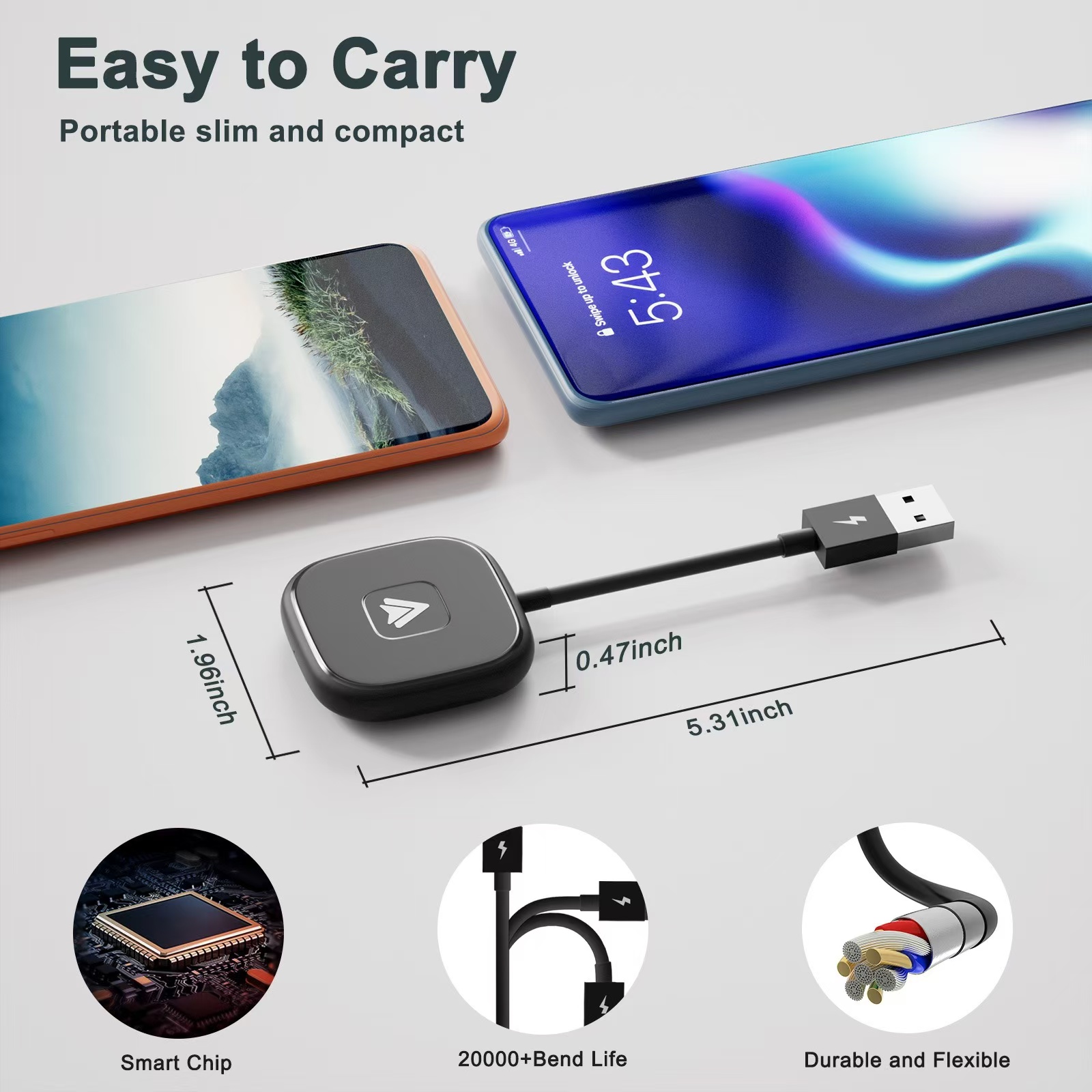 Smart Ai Box for USB Car Wireless CarPlay Android Auto Wired from Original Source Factory mobile map mobile music voice control
