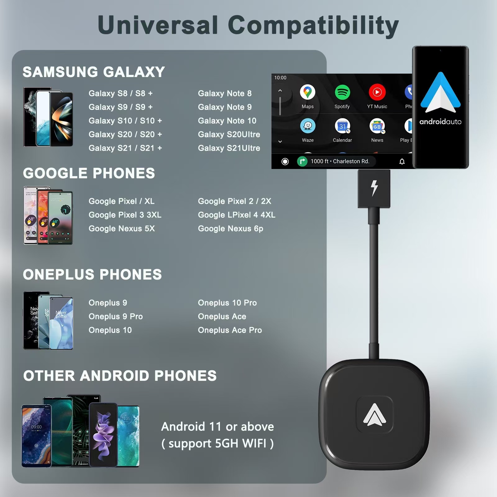 Smart Ai Box for USB Car Wireless CarPlay Android Auto Wired from Original Source Factory mobile map mobile music voice control