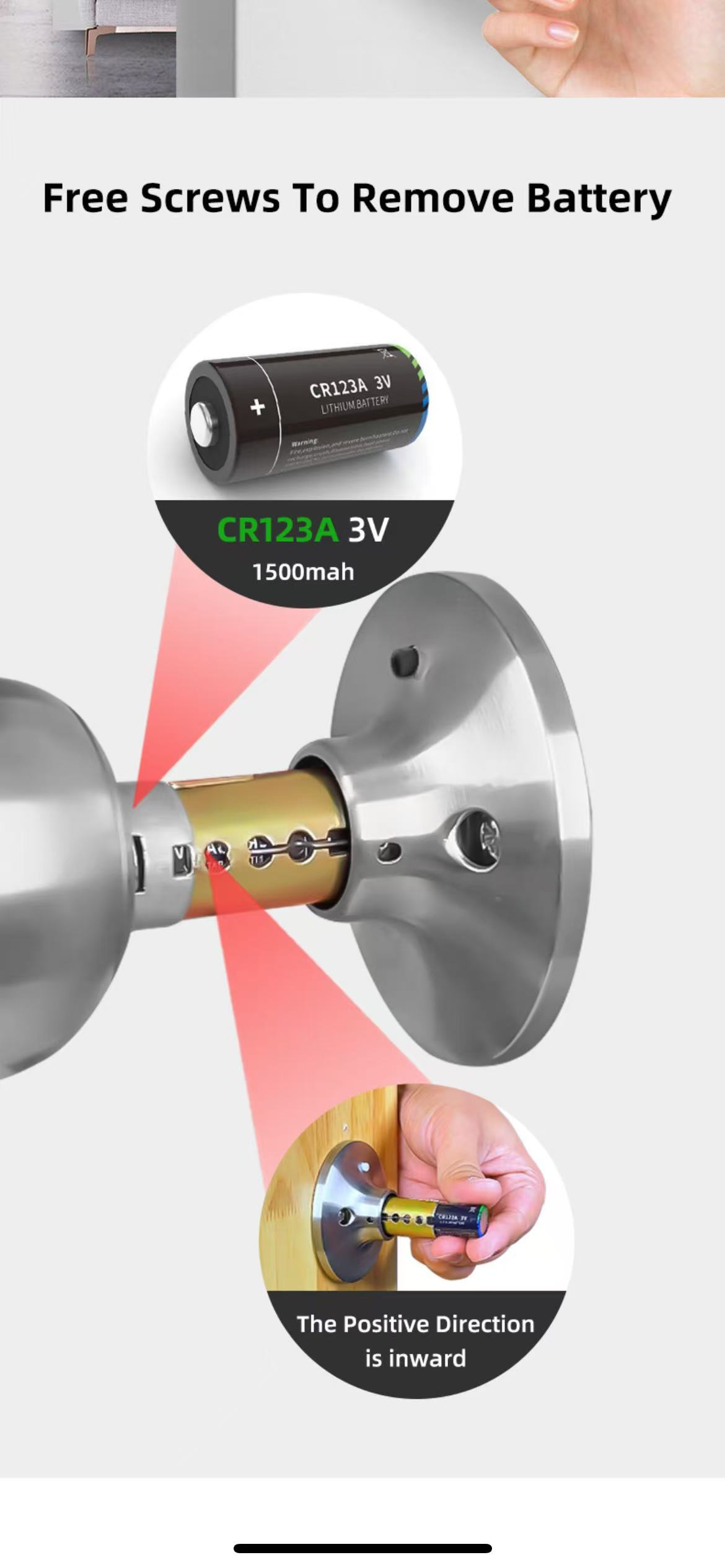 Smart Door Lock With Knob Fingerprint Lock For Bedroom Wood Door Fingerprint Smart Ball Lock