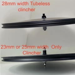 700C Road/Track/fixed Gear TT Bike Disc Wheels 23/25/28mm Outer Wide Clincher / Tubeless Road Bike Wheels