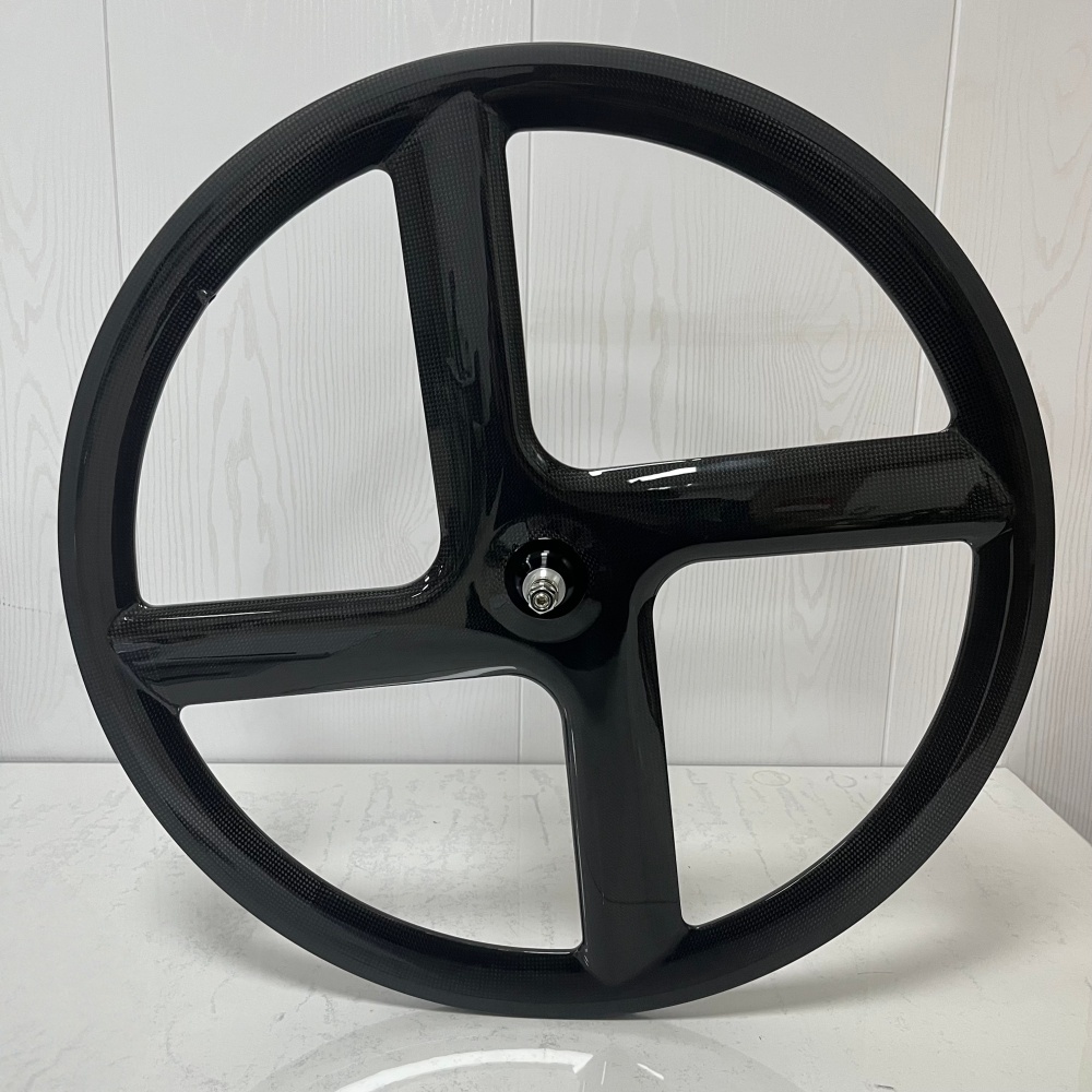 700C Road Bike Track fixed Gear TT Wheel 4 Spokes T800 Carbon Wheels 23mm Outer Width 41mm Depth Clincher Road Bike Wheels