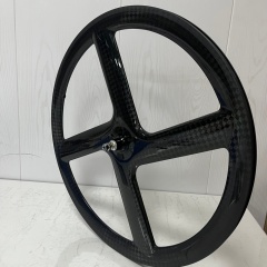 700C Road Bike Track fixed Gear TT Wheel 4 Spokes T800 Carbon Wheels 23mm Outer Width 41mm Depth Clincher Road Bike Wheels