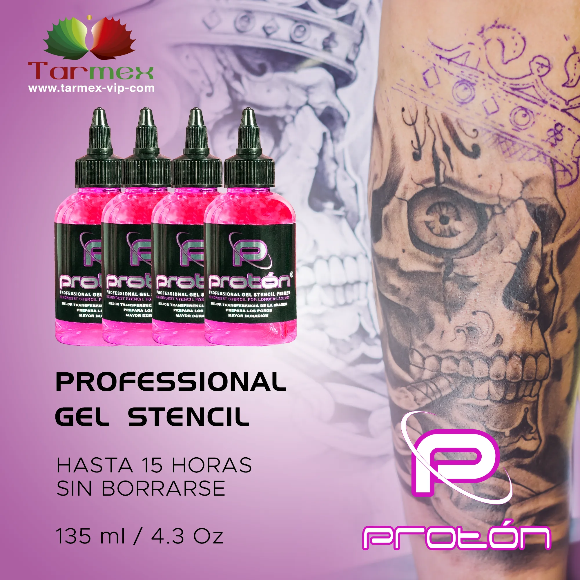 Protón Pink Stencil Premier Gel 135 ml