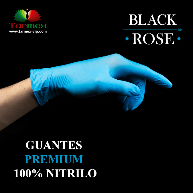 Guantes Premium Black Rose 100% Nitrilo Azul