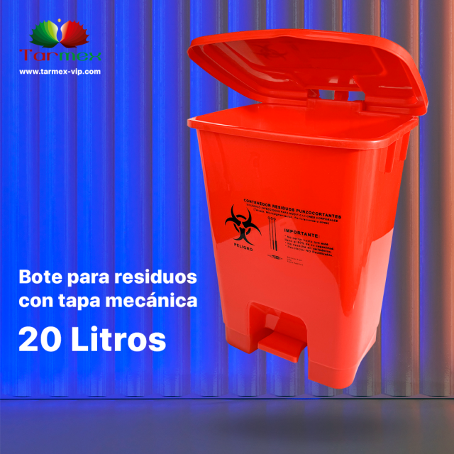 Bote para residuos con Tapa Mecánica