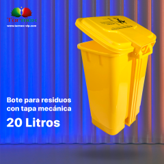 Bote para residuos con Tapa Mecánica