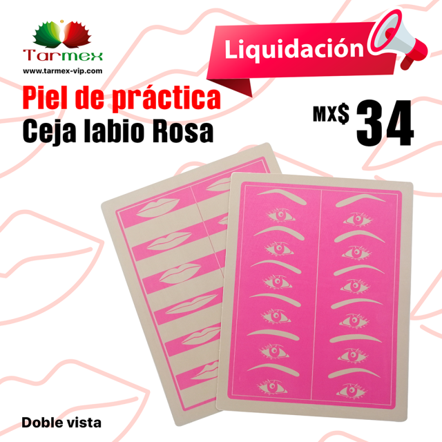 Piel de práctica Ceja Labio Rosa