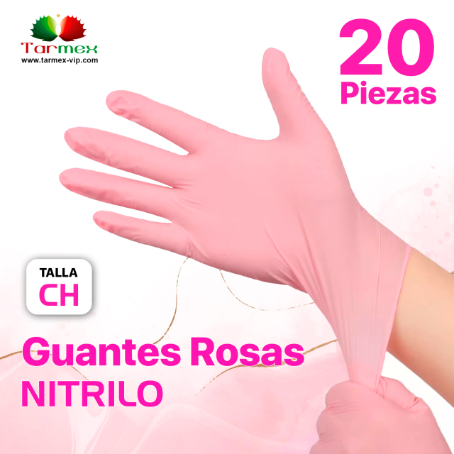 Guantes Premium Rosa, 20 piezas