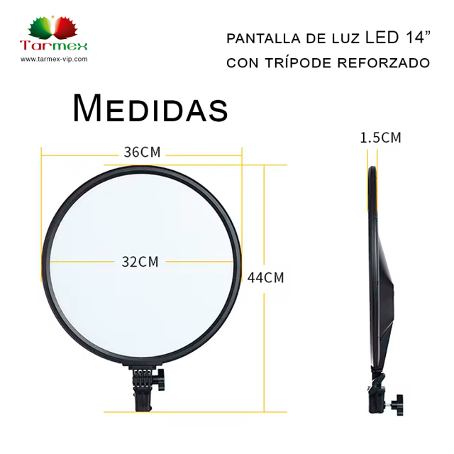 Lámpara redonda de luz LED 14"
