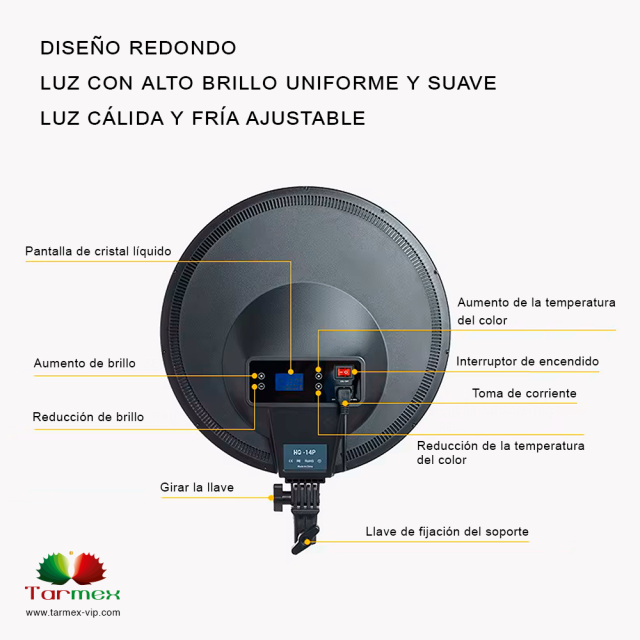 Lámpara redonda de luz LED 14"