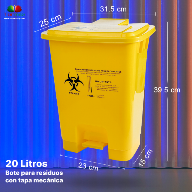 Bote para residuos con Tapa Mecánica