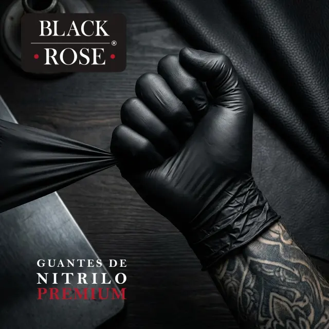 Guantes Premium Black Rose 100% Nitrilo Negro