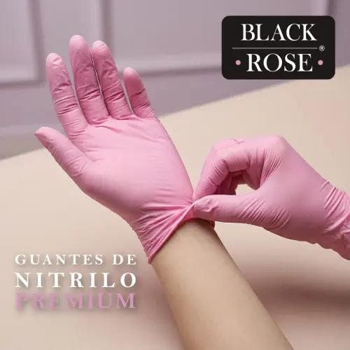 Guantes Premium de Nitrilo Rosa Black Rose