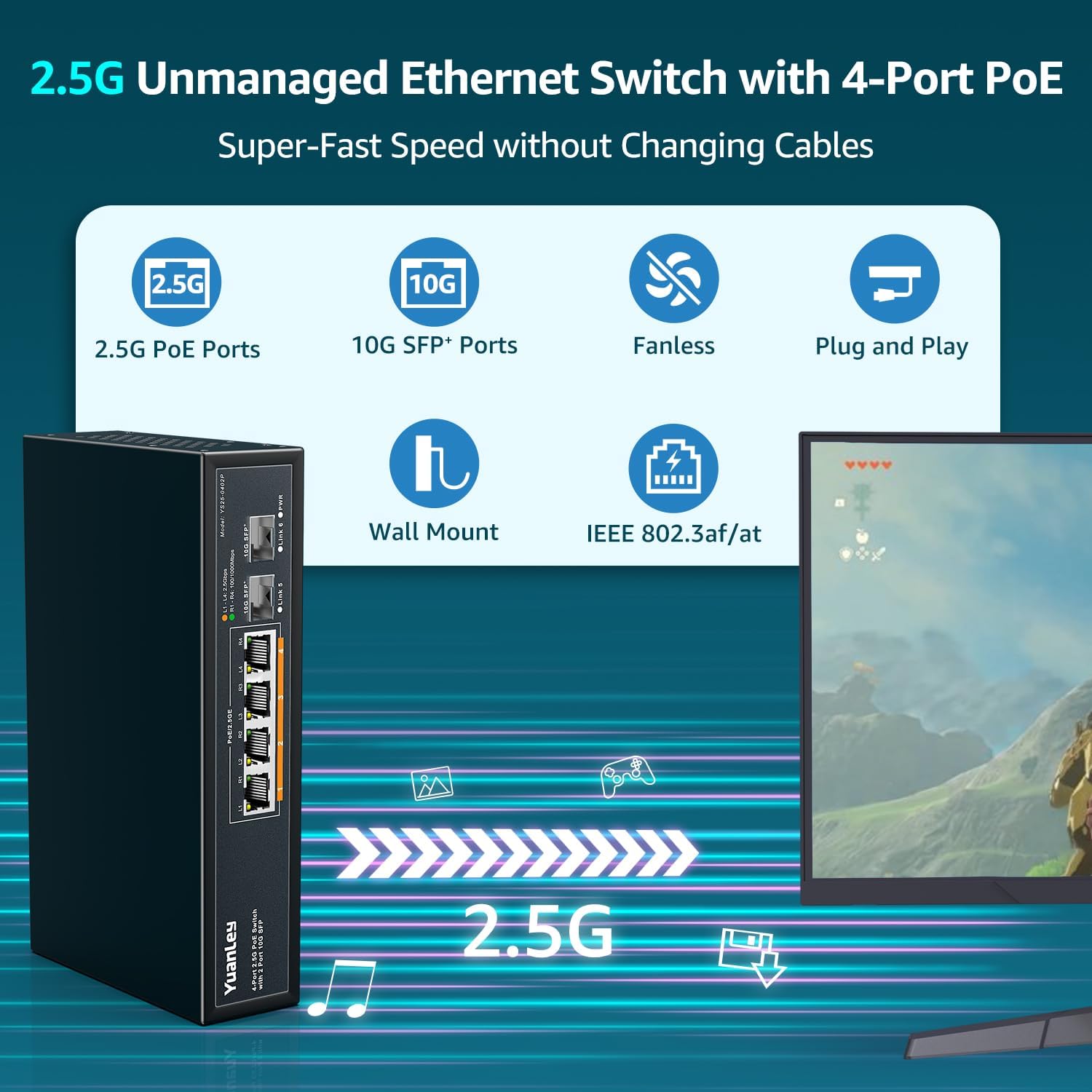 cii14No.MC50、VX2508、T24J03、YU06 Amazon.com: 24 Port Gigabit Ethernet PoE Switch with 2