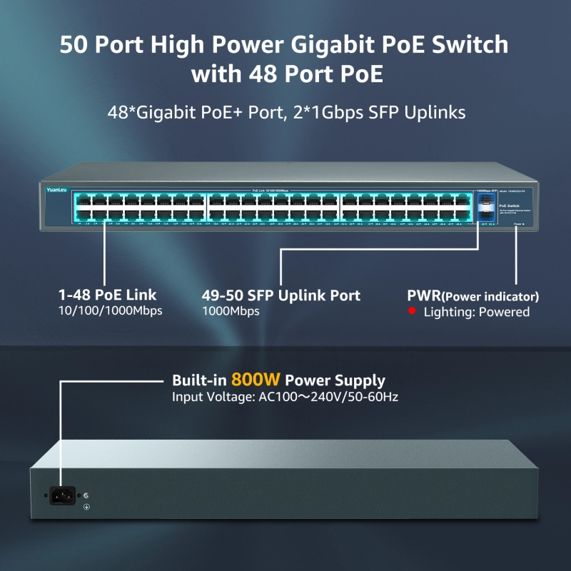 Reolink 10-Port PoE Switch with 120W PoE Power Budget, 2 Gigabit