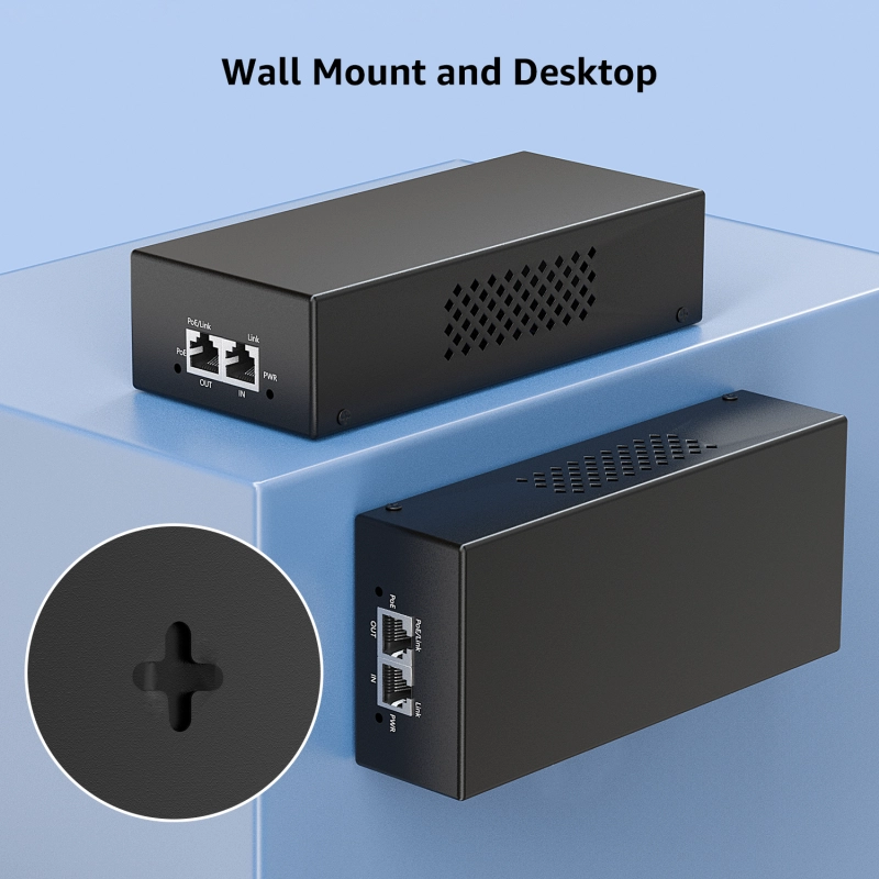 YuanLey 90W Gigabit PoE Injector, PoE++ Conversion, IEEE 802.3bt/at/af, Ultra Fast 10/100/1000Mbps PoE Adapter, Plug & Play, Up to 325 Feet, Metal Case (Power Cord Not Included)