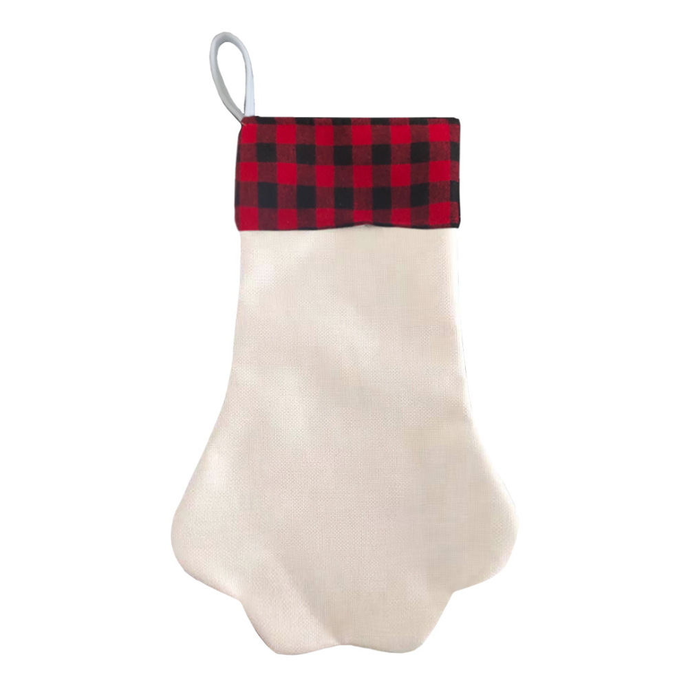 7.8*17inches Christmas Dog Paws Shape Socks Gift Candy Bag - Chinese Warehouse