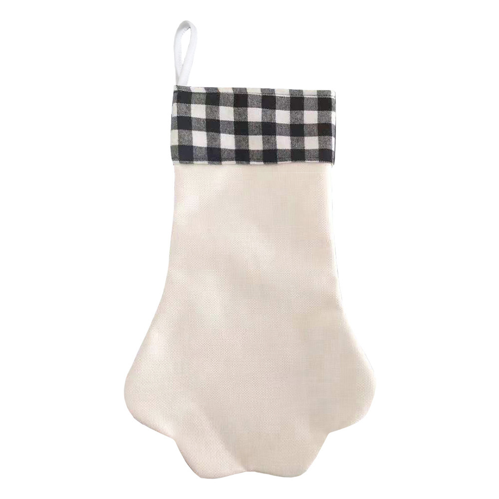 7.8*17inches Christmas Dog Paws Shape Socks Gift Candy Bag - Chinese Warehouse
