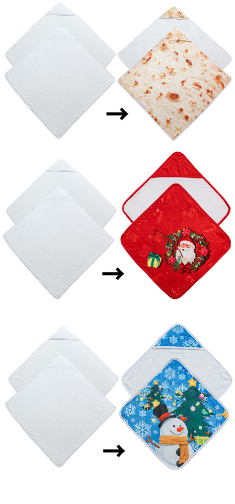 Sublimation Children/Auldt Hooded Bath Blanket - Chinese Warehouse
