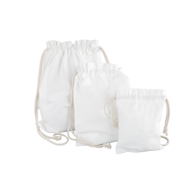 Sublimation Canvas Bundle Pocket Drawstring Bag Gift Bag- Chinese Warehouse