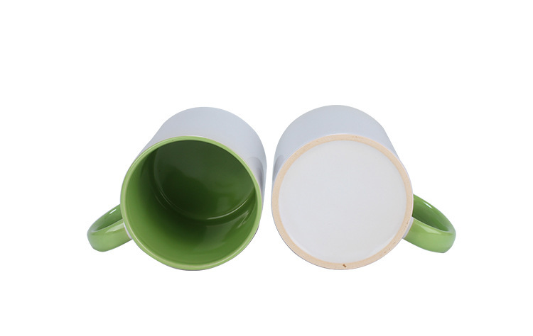 11oz Sub Ceramic Color Insided Mugs with Colored Handle - Chinese Warehouse
