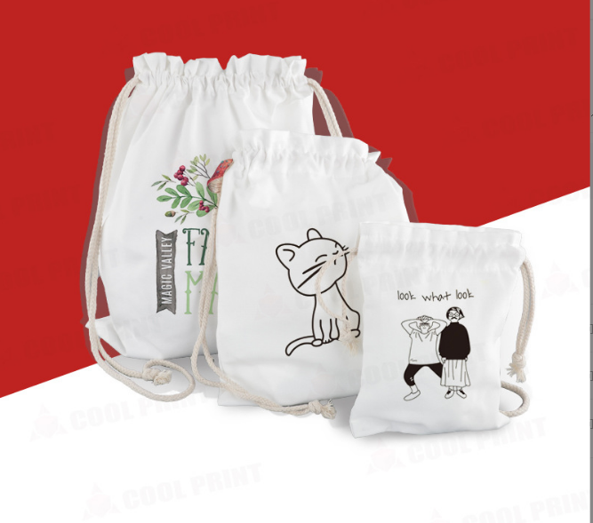 Sublimation Canvas Bundle Pocket Drawstring Bag Gift Bag- Chinese Warehouse