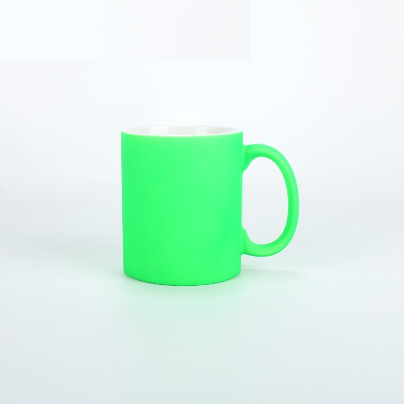11oz Fluorescent Sublimation Ceramic Mugs with White Handle - Chinese Warehouse