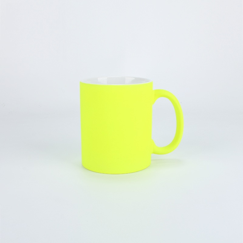 11oz Fluorescent Sublimation Ceramic Mugs with White Handle - Chinese Warehouse