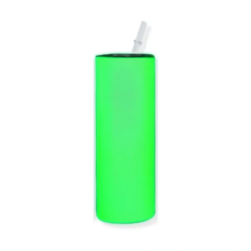 RTS US Warehouse Case of 55pack 20oz Sublimation Glow in the Dark Straight Skinny Tumblers with Plastic Straw&Lids