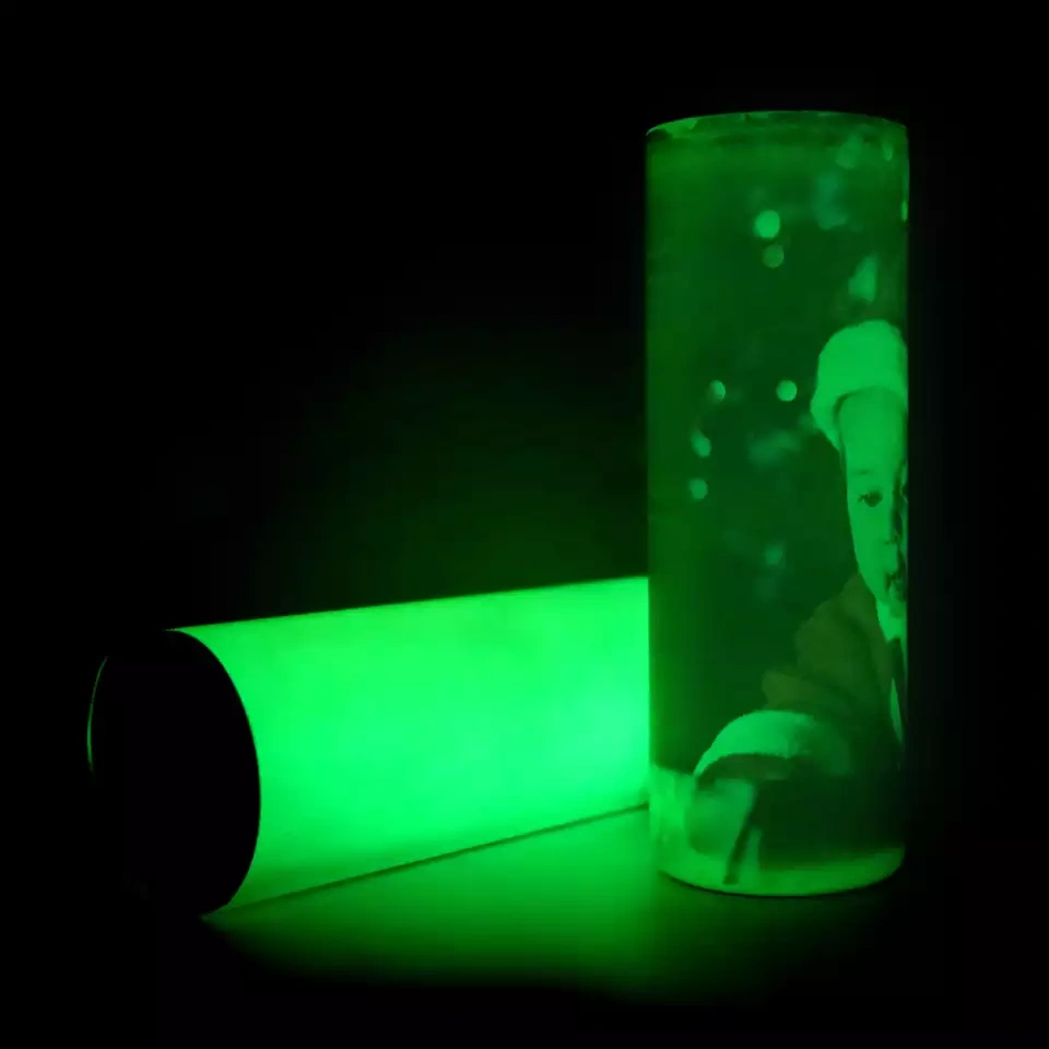RTS US Warehouse Case of 55pack 20oz Sublimation Glow in the Dark Straight Skinny Tumblers with Plastic Straw&Lids