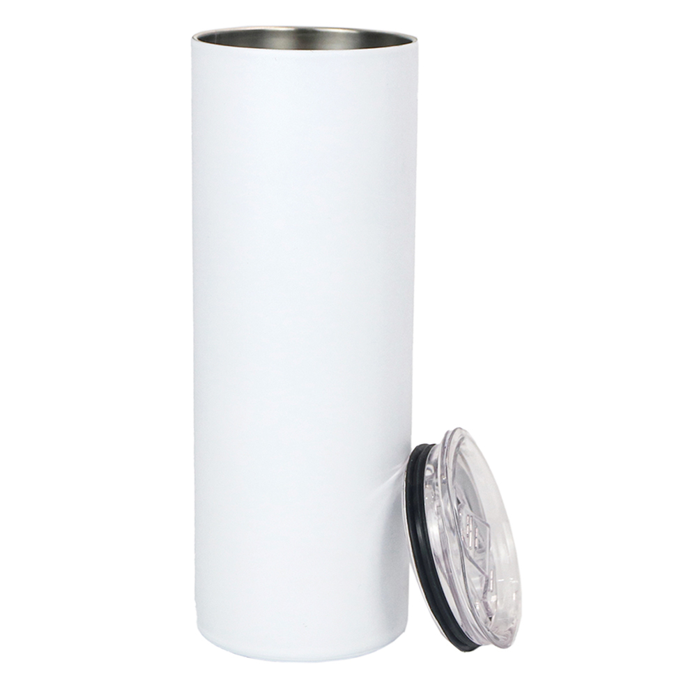 RTS US Warehouse Case of 25pack 20oz Sublimation Matte Straight Skinny Tumblers with Plastic Straw&Lids