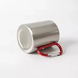 Case of 48pack 10oz Stationless Steel Sublimation Mountain Clamping Travel Coffee Mug with Carabiner Handle - Chinese Warehouse