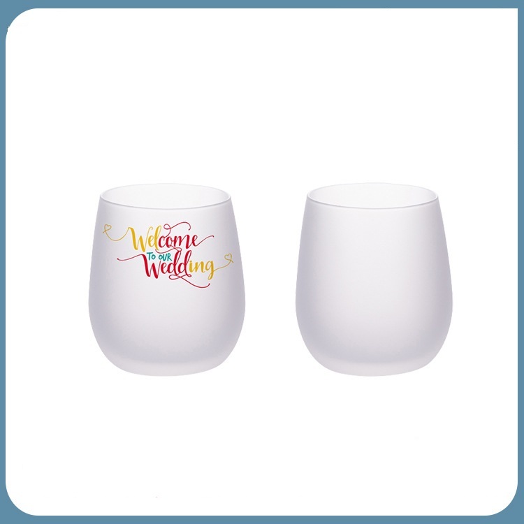 11oz Sublimation Case of 48pack Glass Egg Shape Frosted Wine Tumblers - Chinese Warehouse