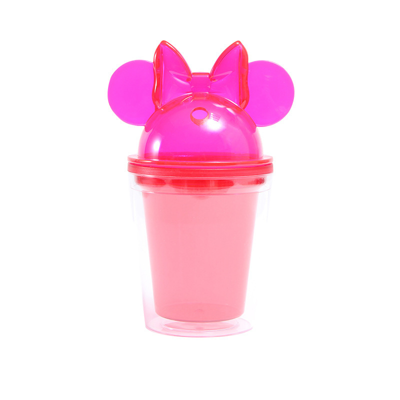 16oz Plastic Acrylic Double Wall Pre Drilled Snow Globe Mini Tumbler with Plastic Straw - Chinese Warehouse