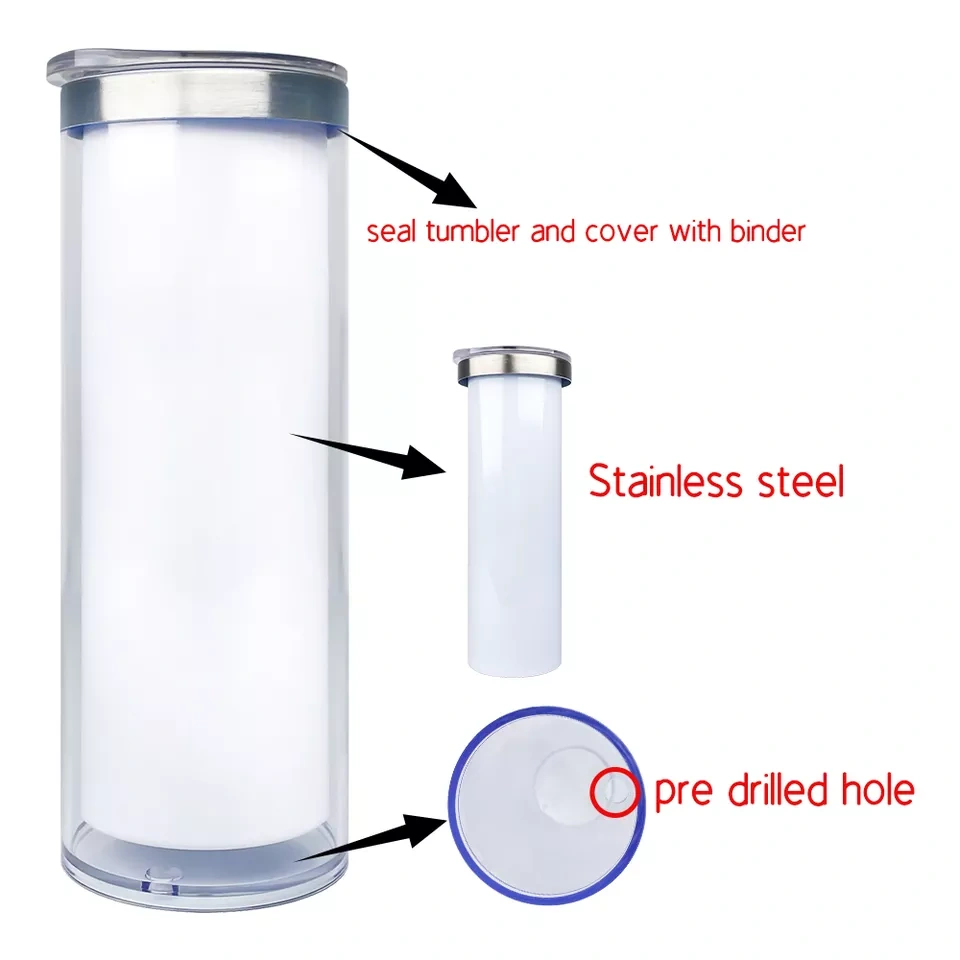 Case of 25pcs 20oz Staniless Steel White Sublimation Blanks DIY Snow GlobeTumbler - Chinese Warehouse
