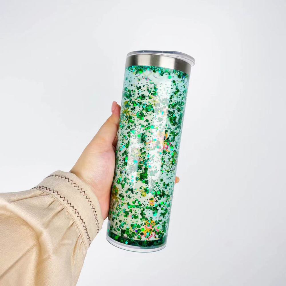 Case of 25pcs 20oz Staniless Steel White Sublimation Blanks DIY Snow GlobeTumbler - Chinese Warehouse
