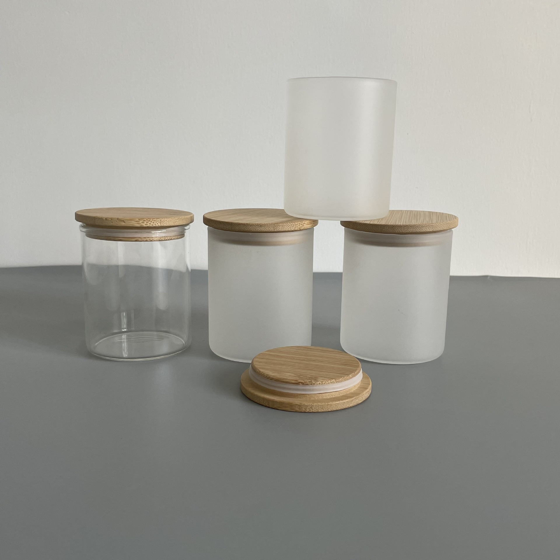 Case of 50pcs 6oz frosted sublimation straight candle jar Chinese