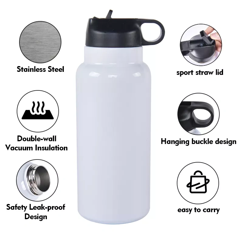 US Warehouse Water Bottles Double Wall Sublimation 16oz Glass