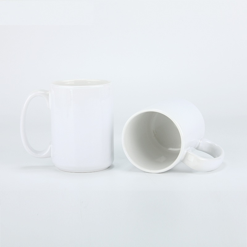 15oz Case of 36pack White Sublimation Ceramic Mugs with White Handle - Chinese Warehouse