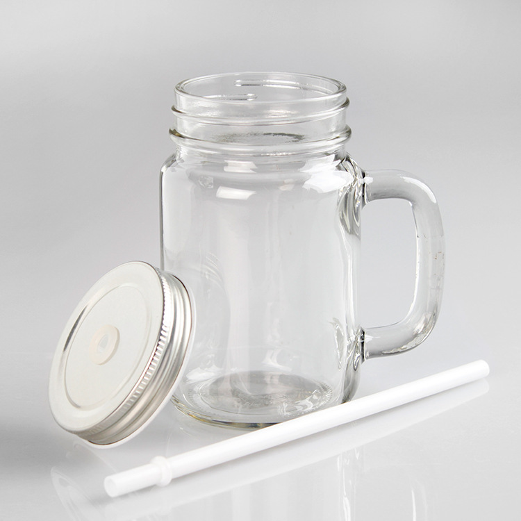 500ml/17oz Sublimation Case of 36pack Clear or Frost Glass Mason Jar with Handle -  Chinese Warehouse